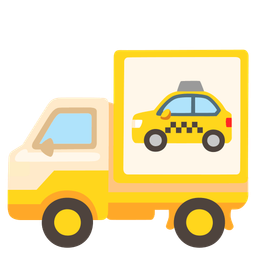 taxi and delivery truck