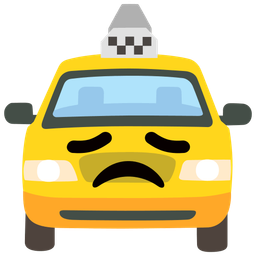 taxi and disappointed face
