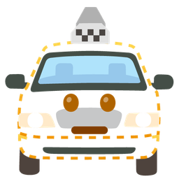 taxi and dotted line face