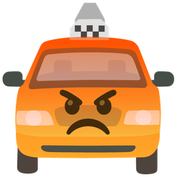 taxi and enraged face