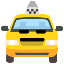 taxi and expressionless face