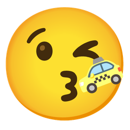 Taxi and Face blowing a kiss