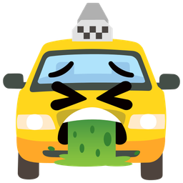 taxi and face vomiting