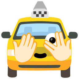 taxi and face with peeking eye