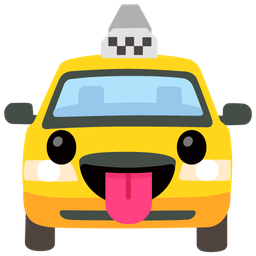 Taxi and Face with tongue