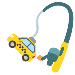 taxi and fishing pole