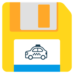 taxi and floppy disk
