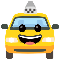 Taxi and Grinning face