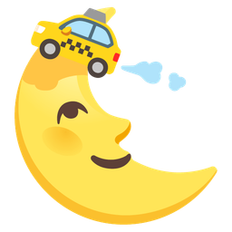 taxi and last quarter moon face
