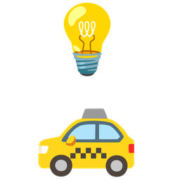 taxi and light bulb