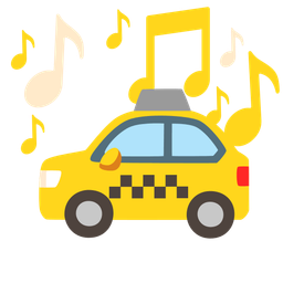taxi and musical notes
