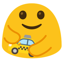 taxi and people hugging
