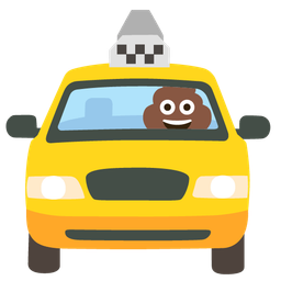 taxi and pile of poo