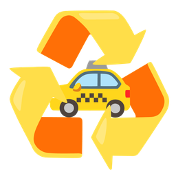 taxi and recycling symbol