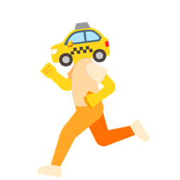 taxi and running shoe