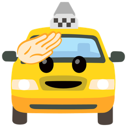 taxi and saluting face