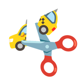 taxi and scissors