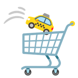 taxi and shopping cart