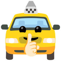 taxi and shushing face