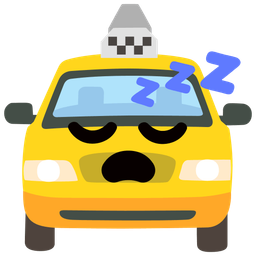 taxi and sleeping face