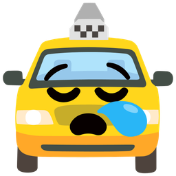 taxi and sleepy face