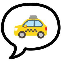 taxi and speech balloon