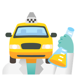 taxi and test tube