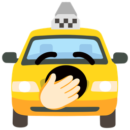 taxi and yawning face