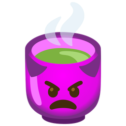 Teacup without handle and Angry face with horns