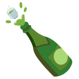 Teacup without handle and Bottle with popping cork