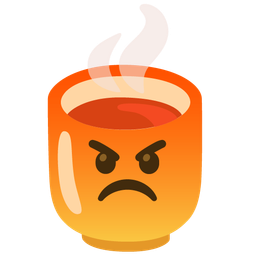 Teacup without handle and Enraged face