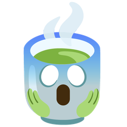 Teacup without handle and Face screaming in fear