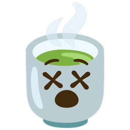 Teacup without handle and Face with crossed-out eyes