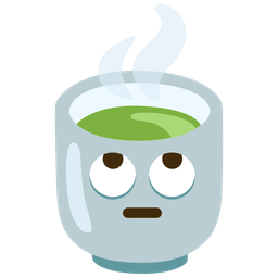 Teacup without handle and Face with rolling eyes