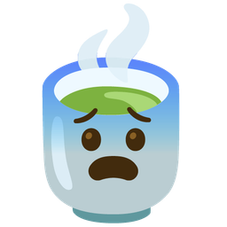 Teacup without handle and Fearful face