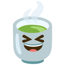 Teacup without handle and Grinning squinting face