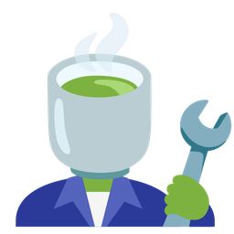 Teacup without handle and Hammer and wrench