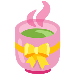 Teacup without handle and Heart with ribbon