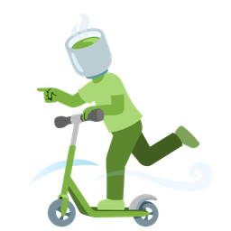 Teacup without handle and Kick scooter