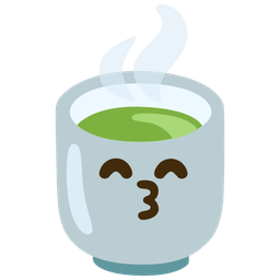 Teacup without handle and Kissing face with smiling eyes