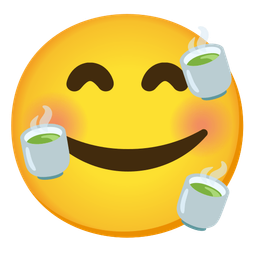 Teacup without handle and Smiling face with hearts