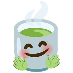 Teacup without handle and Smiling face with open hands