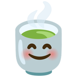 Teacup without handle and Smiling face with smiling eyes