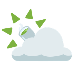 Teacup without handle and Sun behind cloud