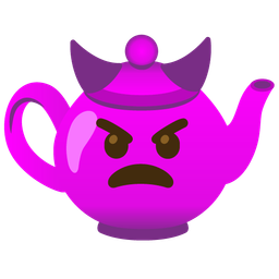 Teapot and Angry face with horns