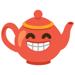 Teapot and Beaming face with smiling eyes