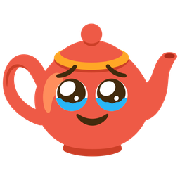 Teapot and Face holding back tears