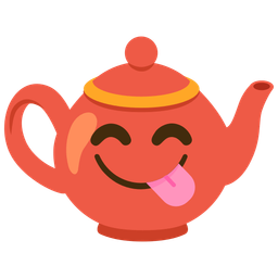 Teapot and Face savoring food