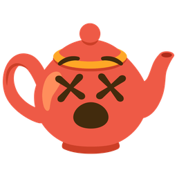 Teapot and Face with crossed-out eyes