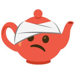Teapot and Face with head-bandage